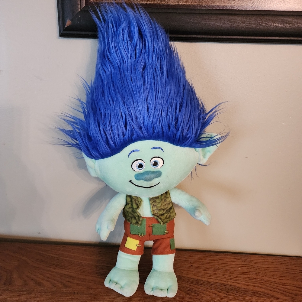 Dreamworks Trolls Branch Blue Hair 16 Inch Troll Doll